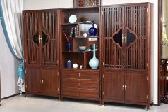 佛山新中式家具餐廳玻璃背景墻效果圖，潮流玻